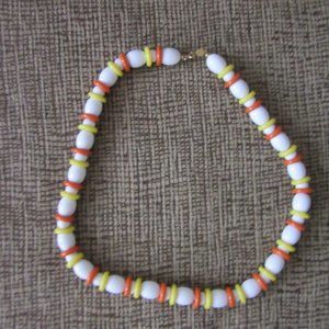 Napier vintage Mod Necklace orange white yellow